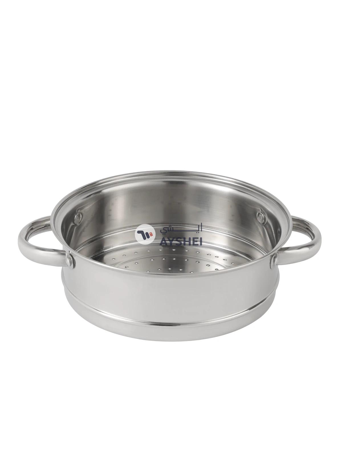 DELCASA 2 Layer SS induction Steamer pot with Glass Lid 22CM 3.0L-4-4