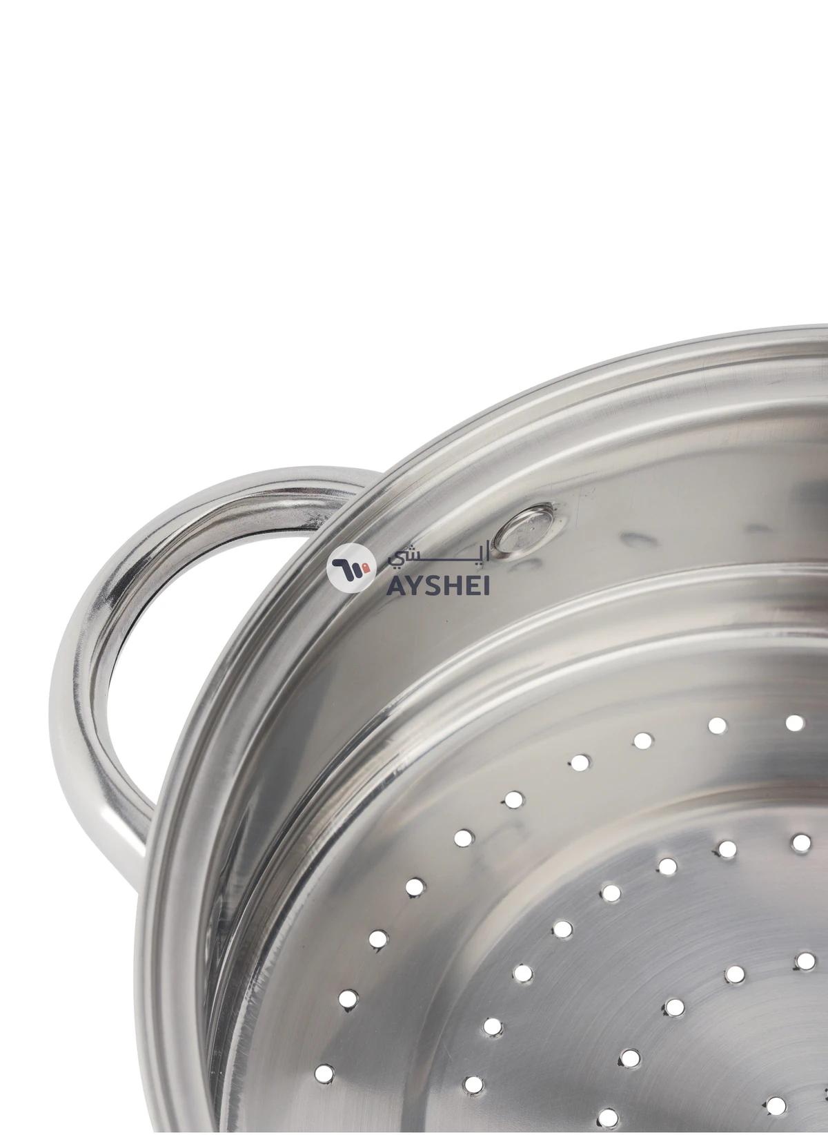 DELCASA 2 Layer SS induction Steamer pot with Glass Lid 22CM 3.0L-5-5