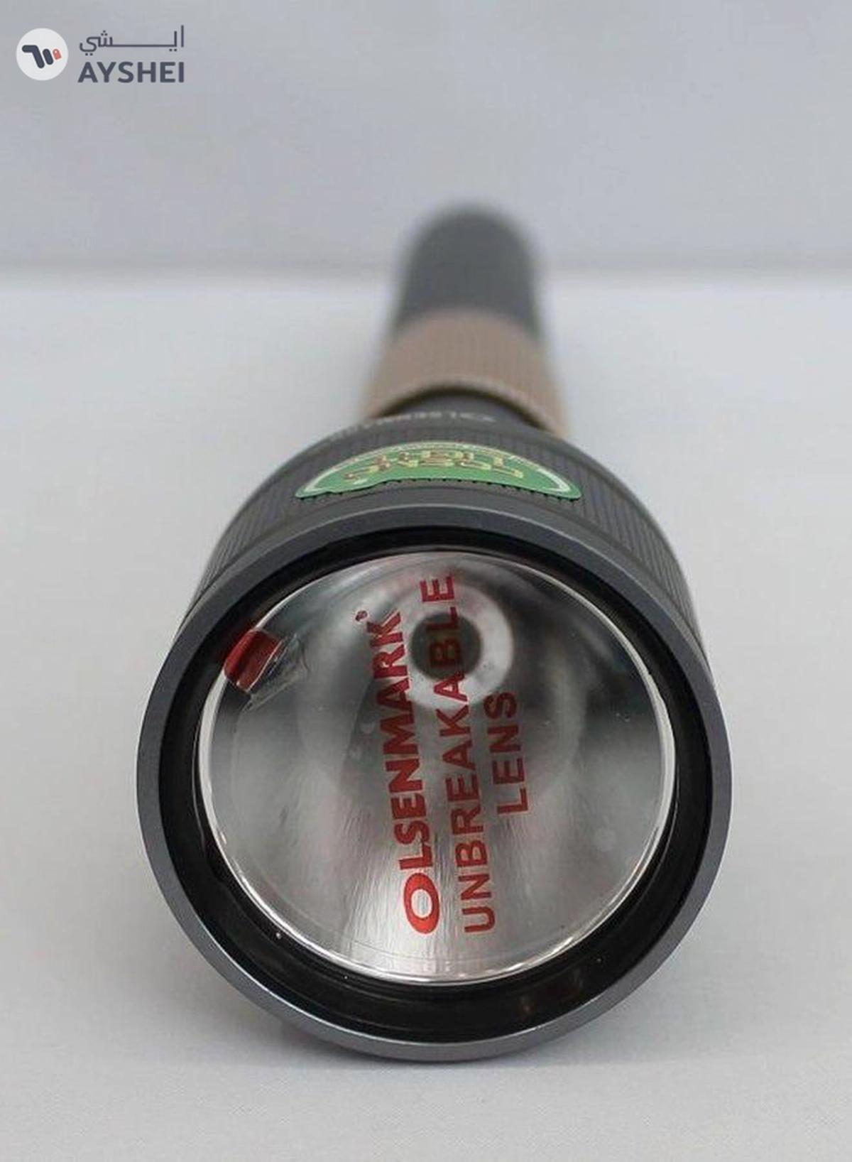 Olsenmark Rechargeable LED Handheld Flashlight Torch Grey-3-3