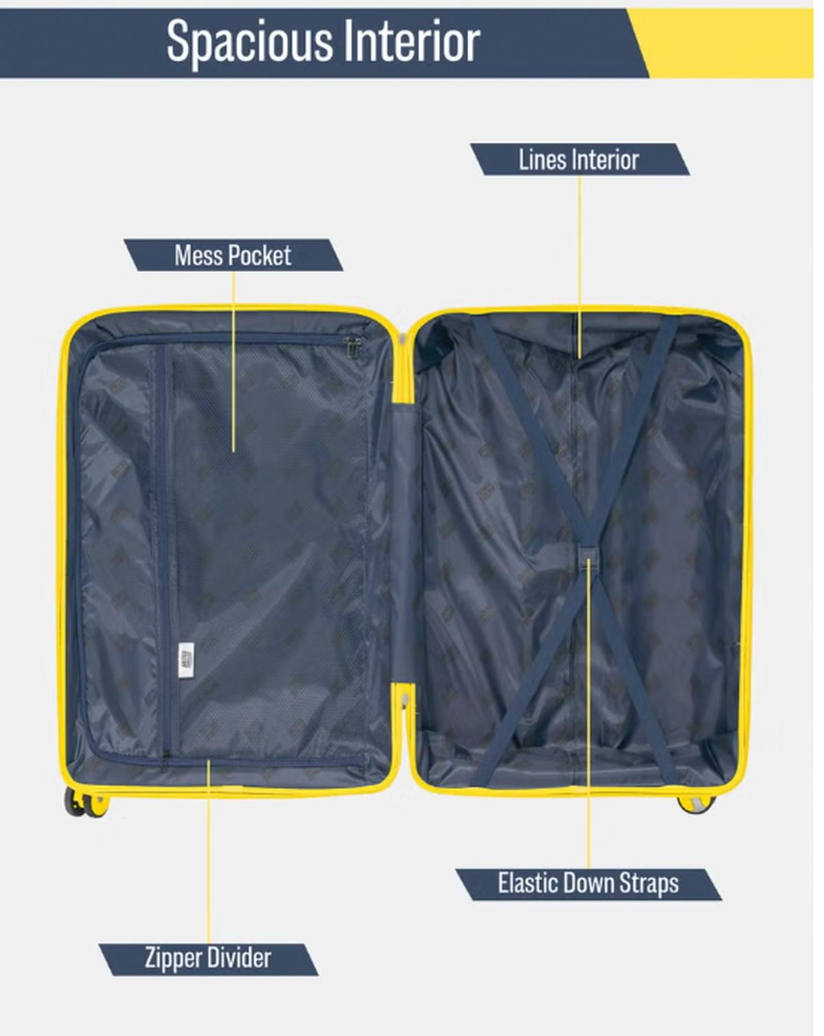 British Tourister 3 Piece Polypropylene Hard side Luggage Set with TSA Lock | Lightweight Spinner Suitcases with 360° Wheels | Durable Trolley Bags for Secure Travel (Small, Medium, Large) – Purple-5-5