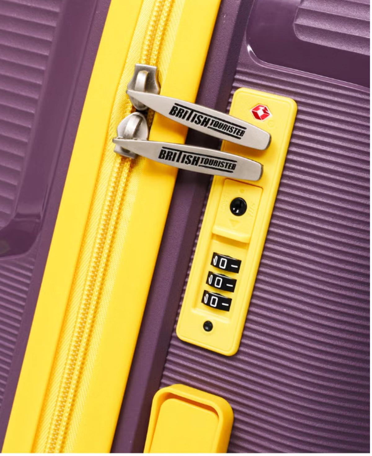 British Tourister 3 Piece Polypropylene Hard side Luggage Set with TSA Lock | Lightweight Spinner Suitcases with 360° Wheels | Durable Trolley Bags for Secure Travel (Small, Medium, Large) – Purple-7-7