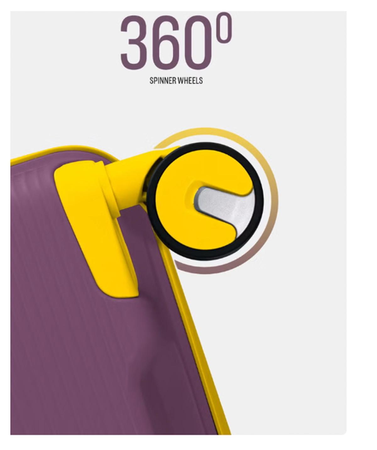 British Tourister 3 Piece Polypropylene Hard side Luggage Set with TSA Lock | Lightweight Spinner Suitcases with 360° Wheels | Durable Trolley Bags for Secure Travel (Small, Medium, Large) – Purple-1-portrait