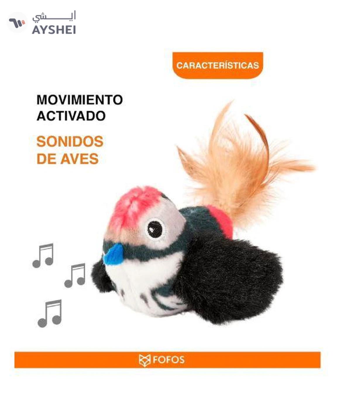 Fofos sound chip black bird with catnip balls cat toy-0-portrait