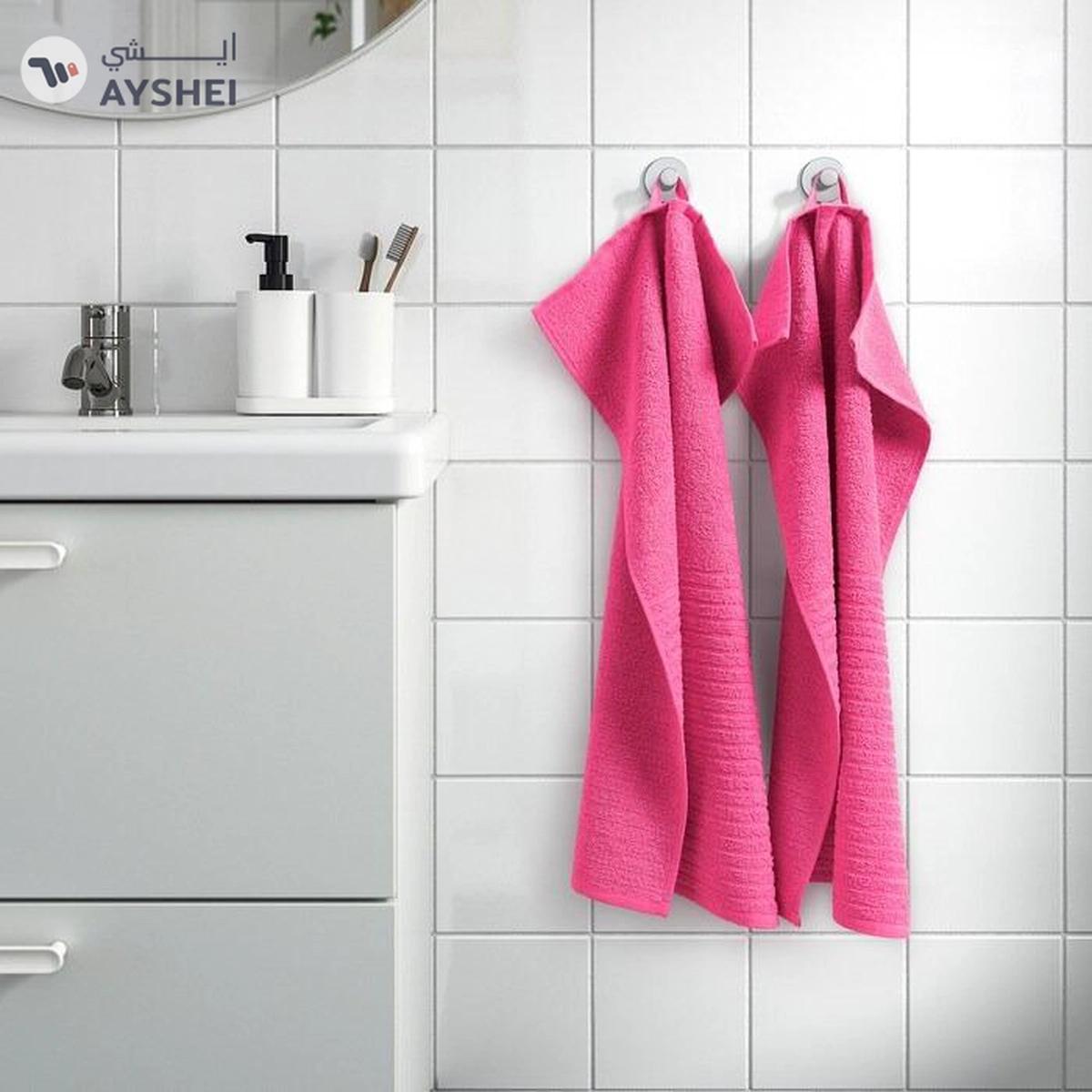 IKEA VÅGSJÖN Hand Towel, Bright Pink, 40x70 cm -1-portrait