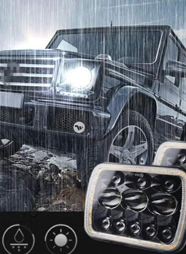 Generic LED Headlight Set With Wire For Jeep Wrangler