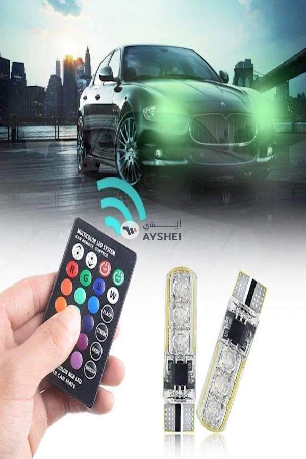 Generic T10 5050 RGB Remote Control Car Led Bulb 6 SMD Multi color W5W 501 Side Light Bulbs Crystal Lamp