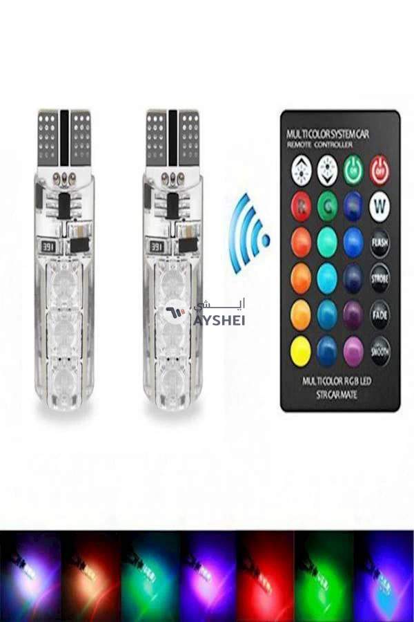 Generic T10 5050 RGB Remote Control Car Led Bulb 6 SMD Multi color W5W 501 Side Light Bulbs Crystal Lamp