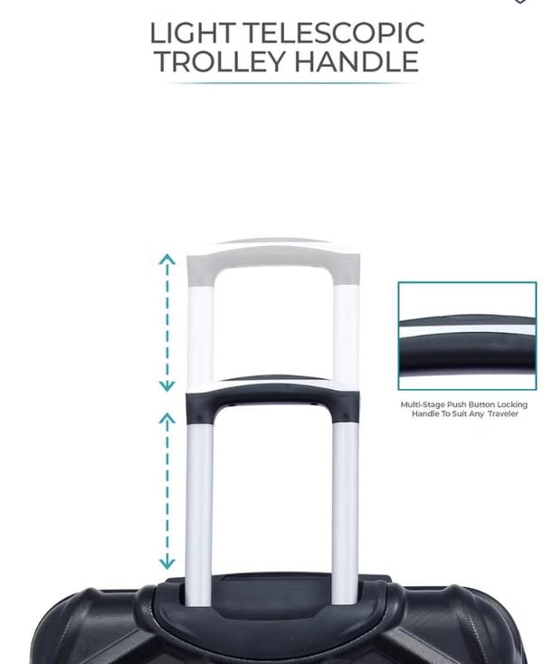 PARAJOHN Hard Case Luggage Trolley for Unisex ABS Lightweight Travel Bag 4 Double Wheeled Suitcase