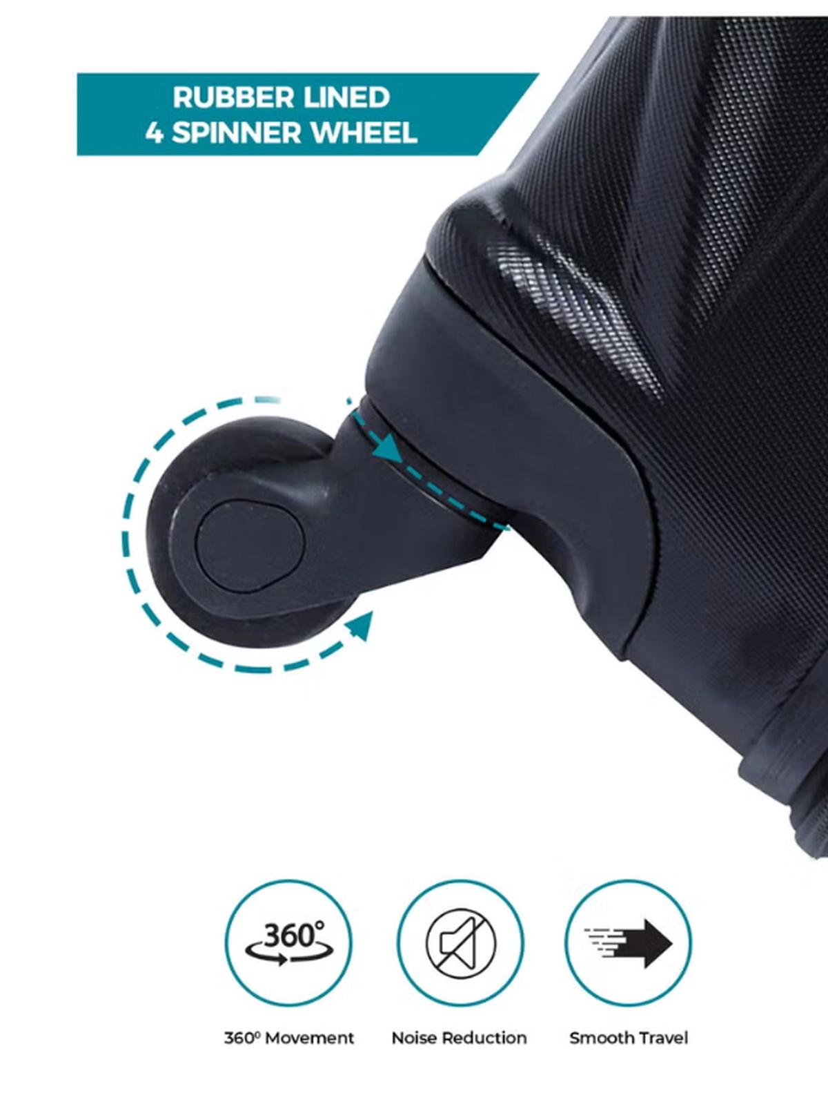 PARAJOHN Hard Case Luggage Trolley for Unisex ABS Lightweight Travel Bag 4 Double Wheeled Suitcase-3-3