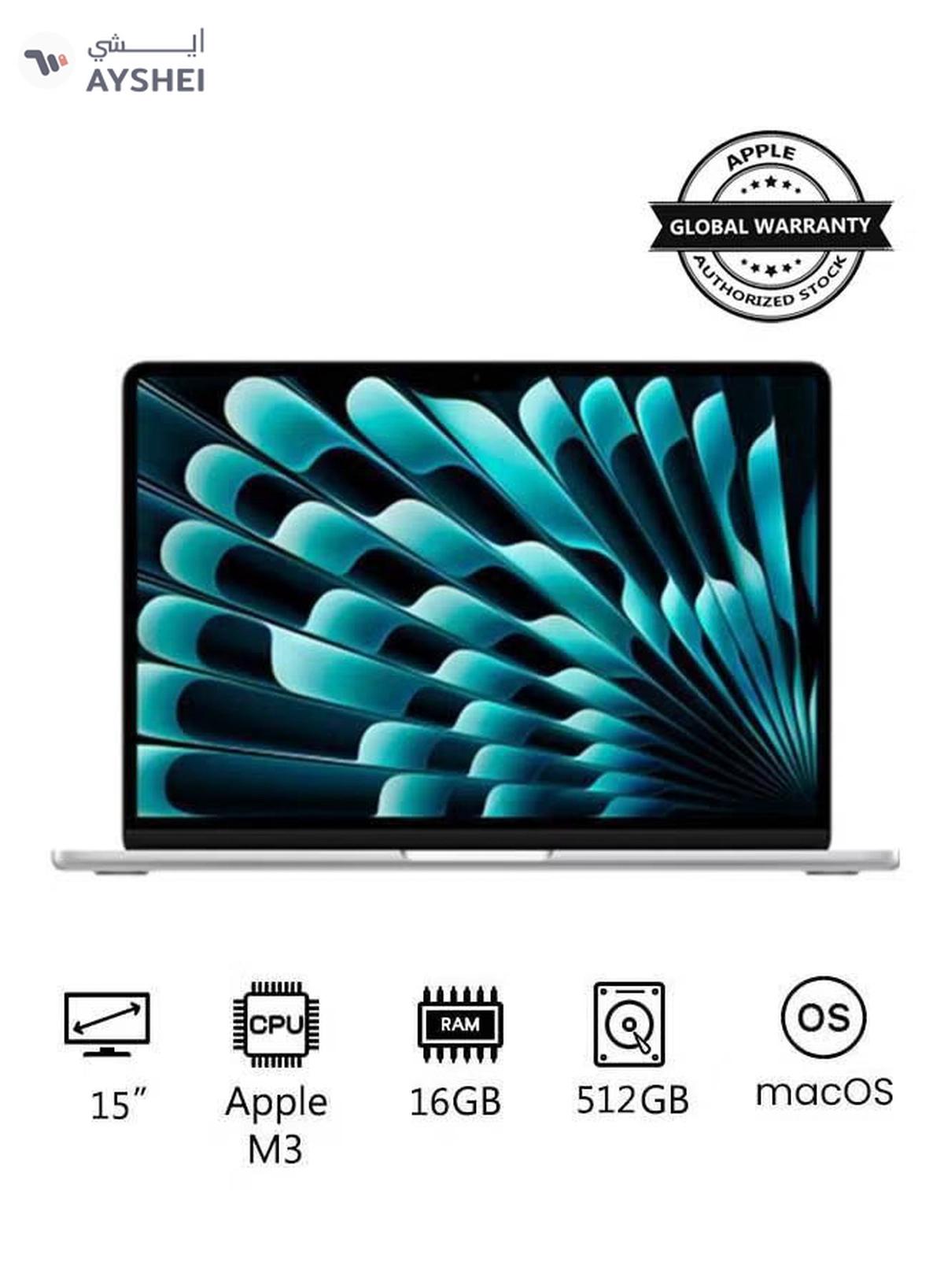 Apple New 2024 MacBook Air MXD23 15-inch Display, Apple M3 Chip 8-Core CPU 10-Core GPU-0-0