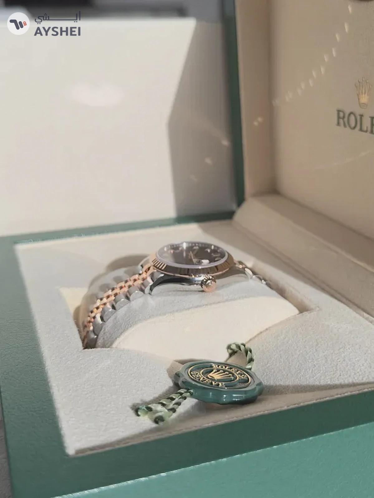 Rolex Datejust 31mm Steel and Everose Gold Chocolate Dial Diamond index Jubilee Bracelet-4-4