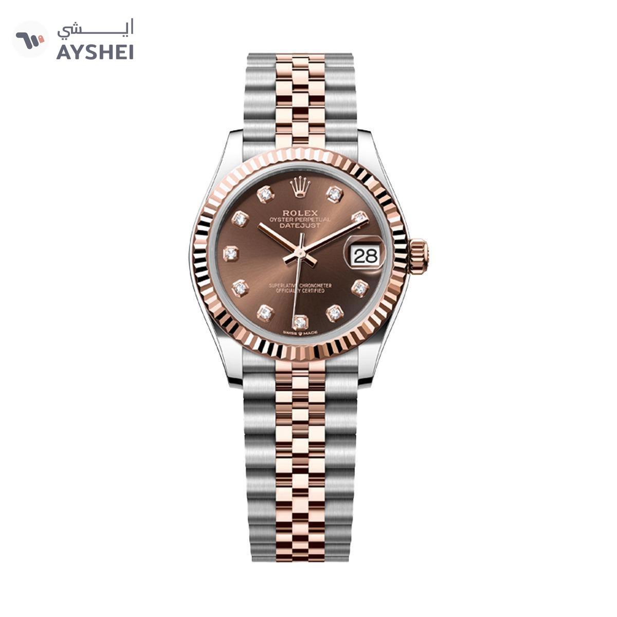 Rolex Datejust 31mm Steel and Everose Gold Chocolate Dial Diamond index Jubilee Bracelet-7-7