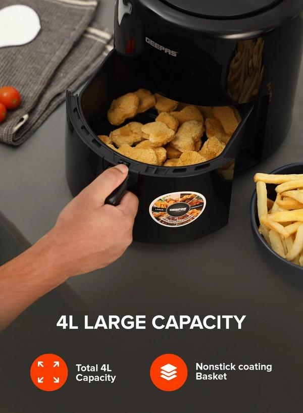 GEEPAS 4.0 L Digital Air Fryer, with Vortex Air Frying Technology