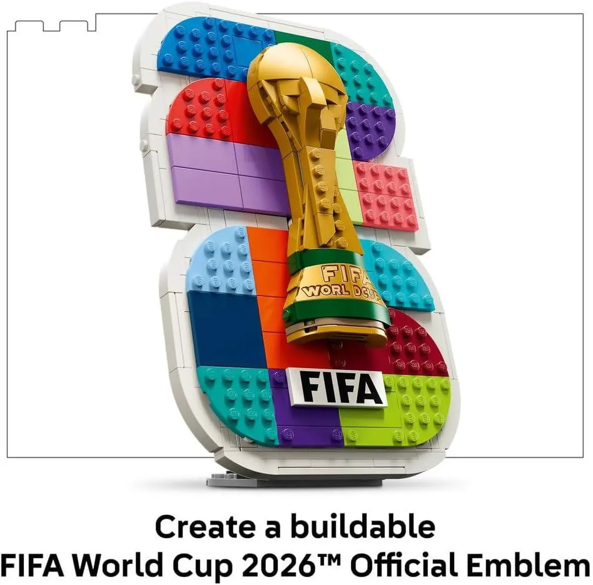 LEGO Editions FIFA World Cup 2026 Official Emblem Toy - 3D Display Model Kit w/Trophy-1-1
