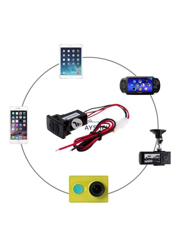 Generic 2 Ports USB Car Charger Adapter For Honda Cars multicolor