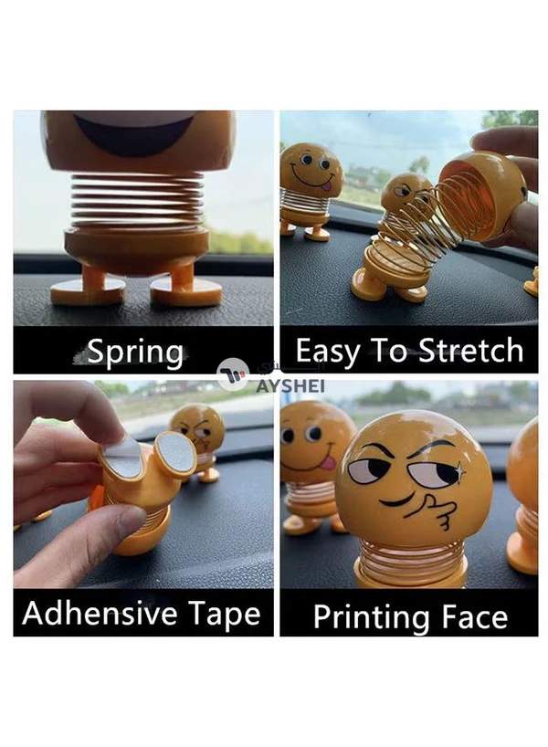 Generic 6-Piece Smiley Dolls Cartoon Emoji Car Ornaments Set