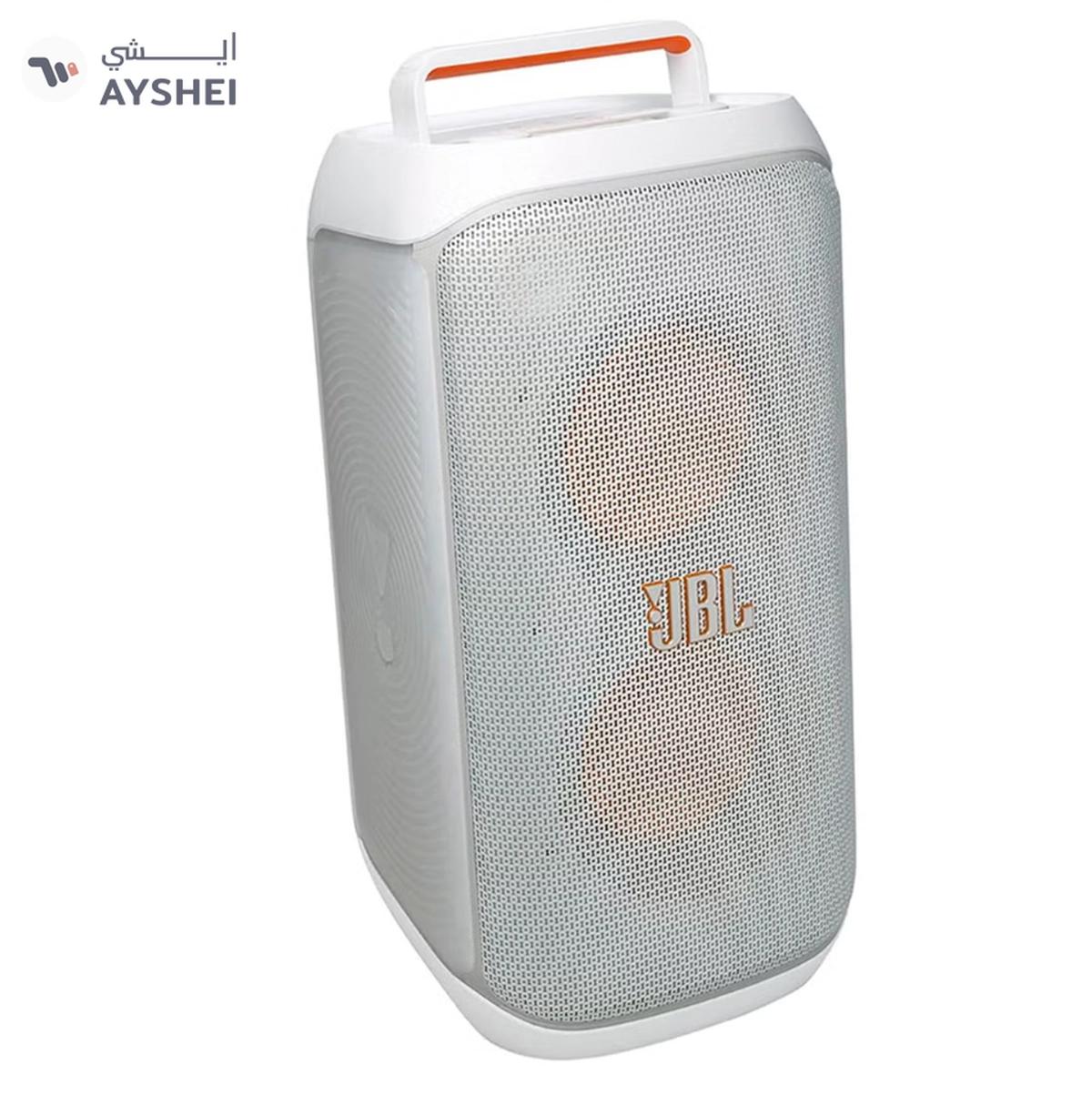 JBL PartyBox Club 120 - Portable Party Speaker with Foldable Handle, Powerful Pro Sound, Futuristic lightshow, Up to 12 Hours of Play time, Splash Proof, Dual Mic & Guitar Inputs JBLPBCLUB120SWUK White-0-portrait