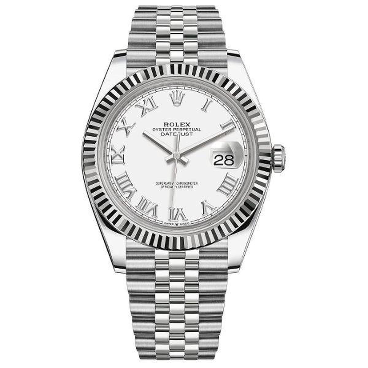 Rolex DateJust 41mm White Dial-0-portrait