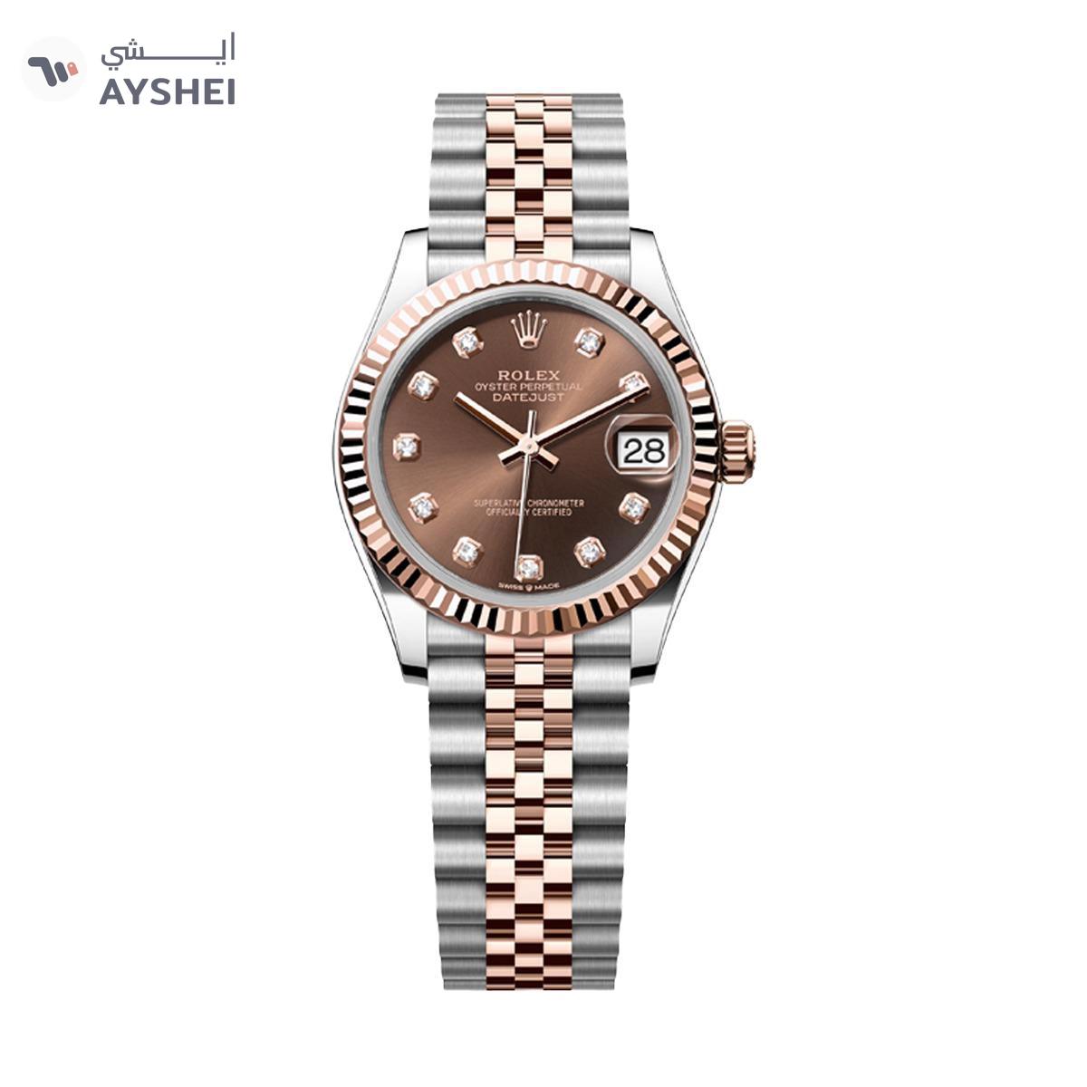 Rolex Datejust 31mm Steel and Everose Gold Chocolate Dial Diamond index Jubilee Bracelet-7-7