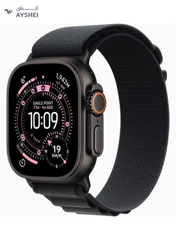 Apple Watch Ultra 3 GPS + Cellular 49mm (TDRA Version) Black Titanium Case With Black Alpine Loop - Large