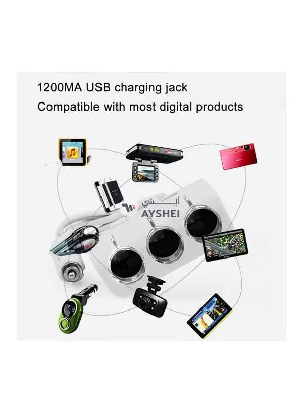 Generic Multi Functional Dual USB Car Charger Black