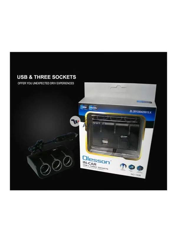 Generic Multi Functional Dual USB Car Charger Black