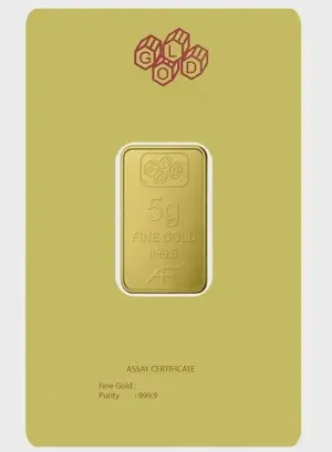 24K Gold Bar 5 gram Gold Bar Al Fardan UAE (999.9% Pure Gold) - Variable Design