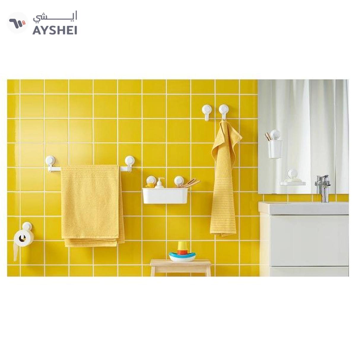 IKEA TISKEN Basket with Suction Cup, White-4-4