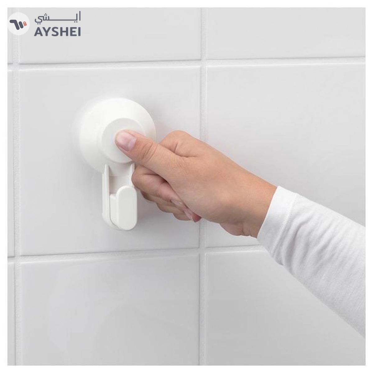 IKEA TISKEN Basket with Suction Cup, White-7-7