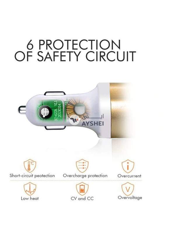 Generic Multi-Functional Car Charger Gold