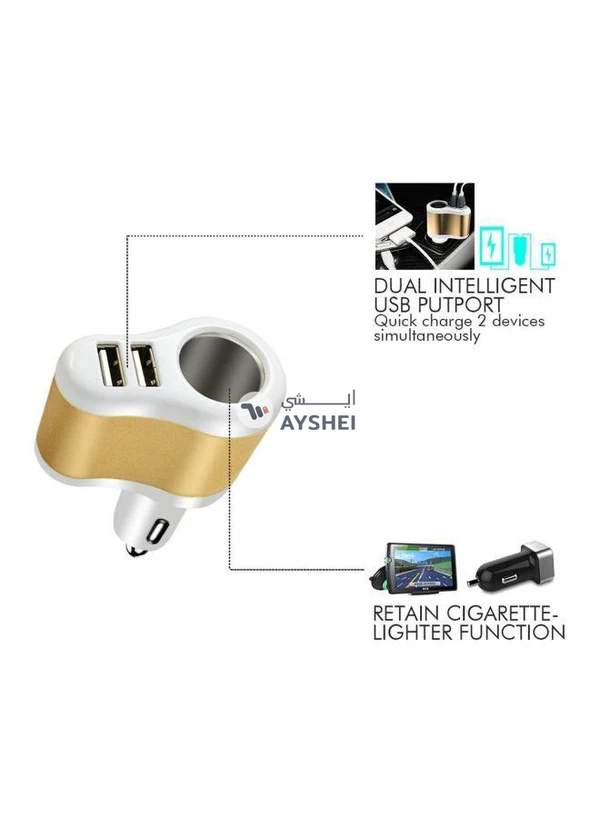 Generic Multi-Functional Car Charger Gold