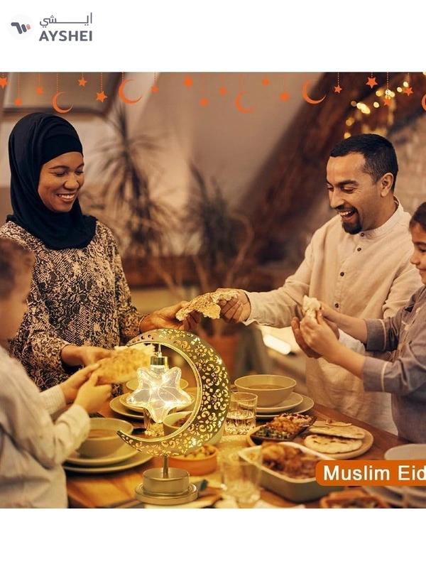 Dubai Gallery LED Ramadan Light Eid Mubarak Muslim Lantern Lamp Ornament Party Hanging Decor For Ramadan Night Lights Lamp Decoration