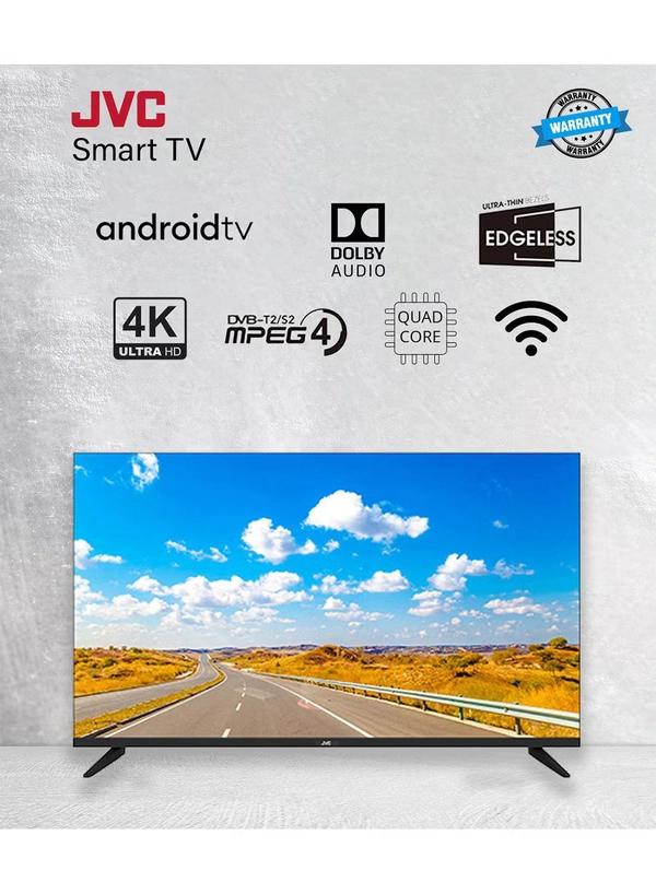 JVC 70 Inch Edgeless 4K UHD Android 14 Smart TV With Bluetooth, Web Browser, Dolby Audio LT-70N7105 Black
