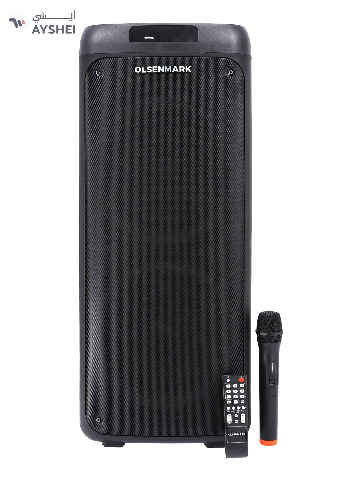 Olsenmark Rechargeable Party Speaker OMMS1280, Led Ring Flash Light, Bluetooth Function-0-0
