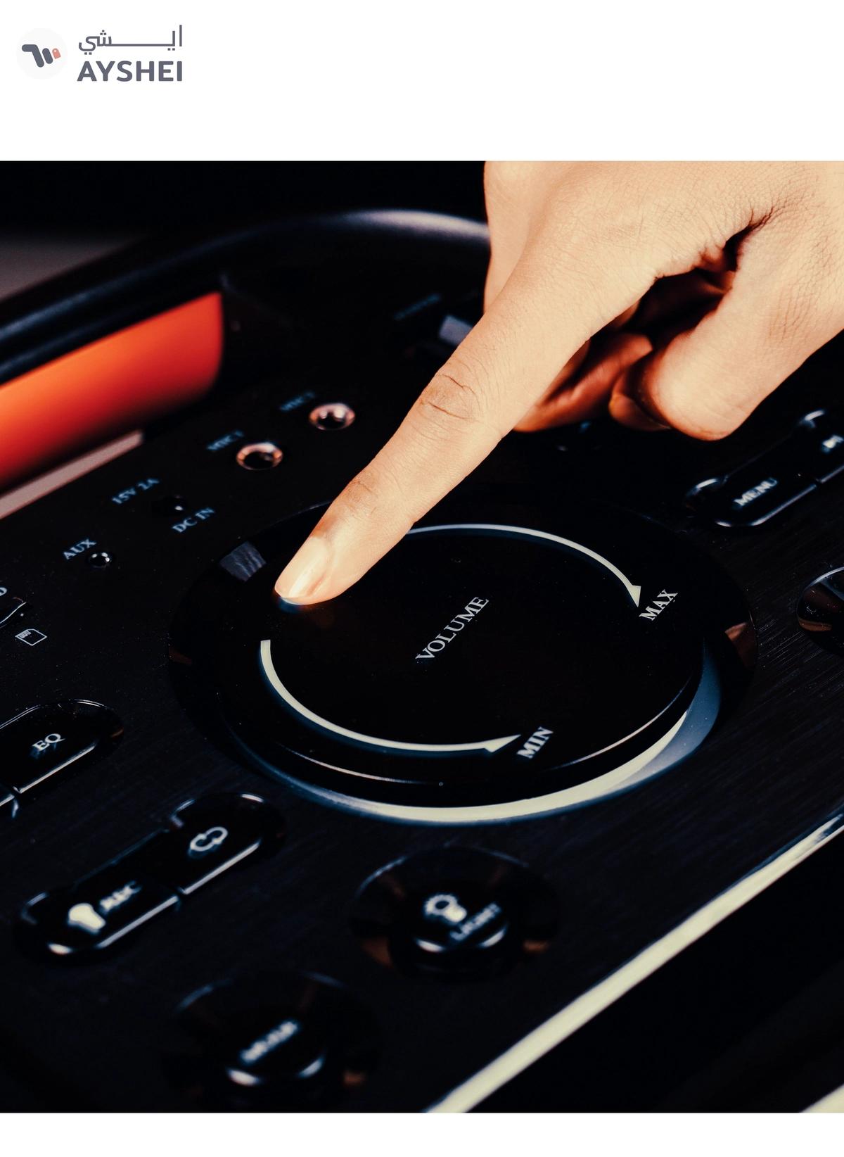 Olsenmark Rechargeable Party Speaker OMMS1280, Led Ring Flash Light, Bluetooth Function-2-2