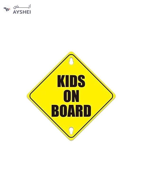 ABBASALI Kids On Board Car Sign with Suction Cups for Car Window Reflective Vehicle