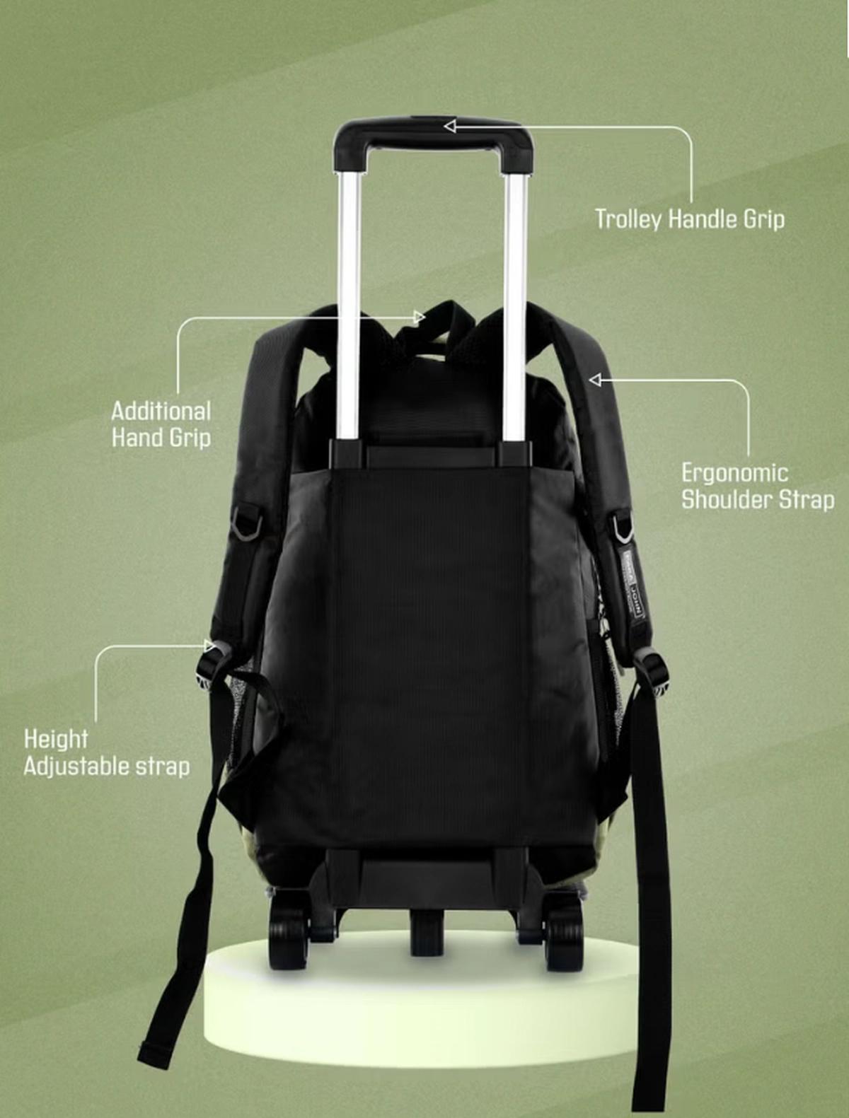 PARAJOHN 2 Wheel Trolley backpack 20 inches Green-1-1