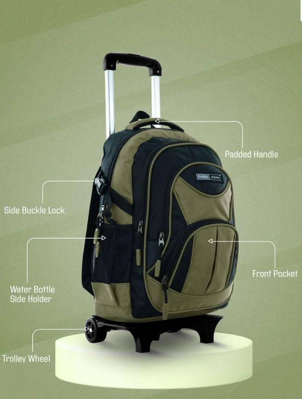 PARAJOHN 2 Wheel Trolley backpack 20 inches Green