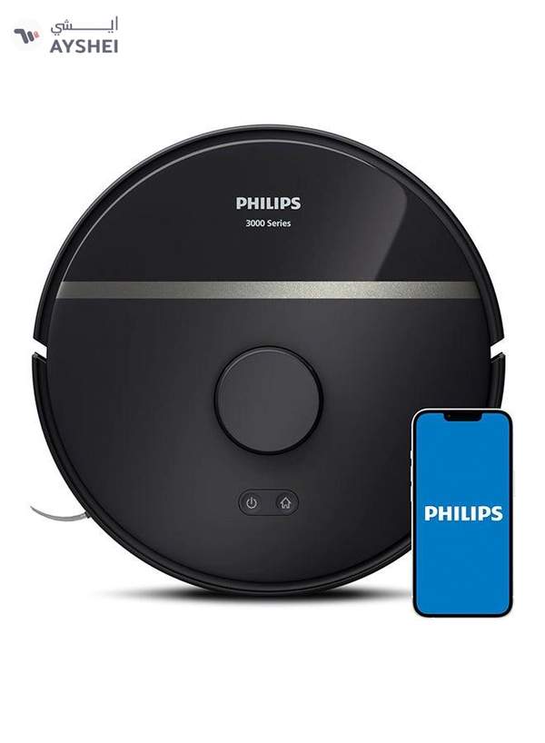 Philips HomeRun 3000 Series Aqua Vacuum And Mop Robot 350 ml XU3000/01 Black