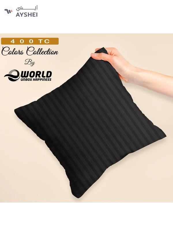 Eworld Set of 4 Cotton Cushions, 400 Thread Count Decorative Striped Farmhouse Lines Cushion