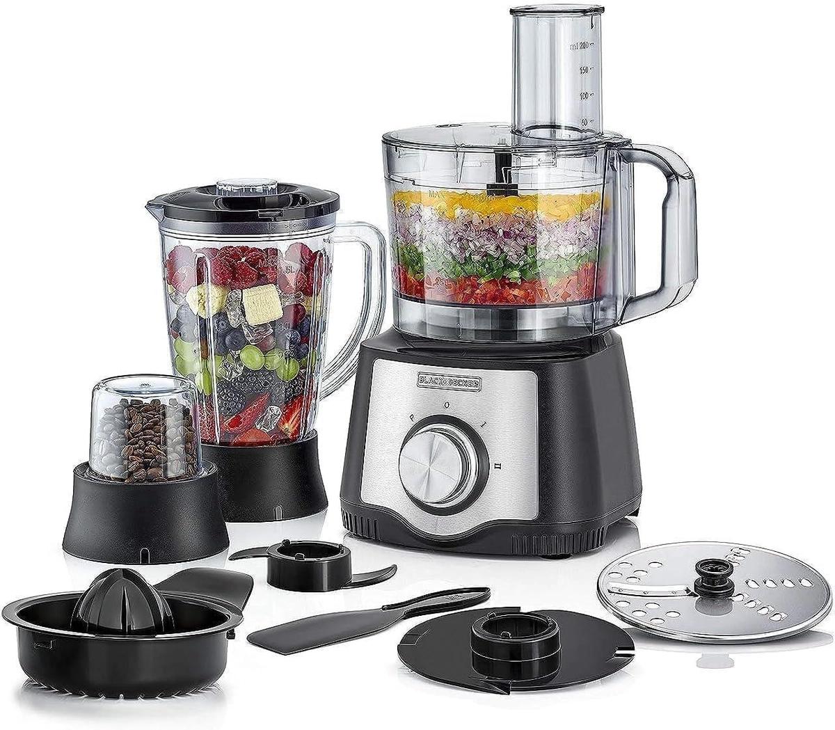 Black+Decker 600 W 29 Function Food Processor with Blender, Mill and Juicer, Black, FX650-0-landscape
