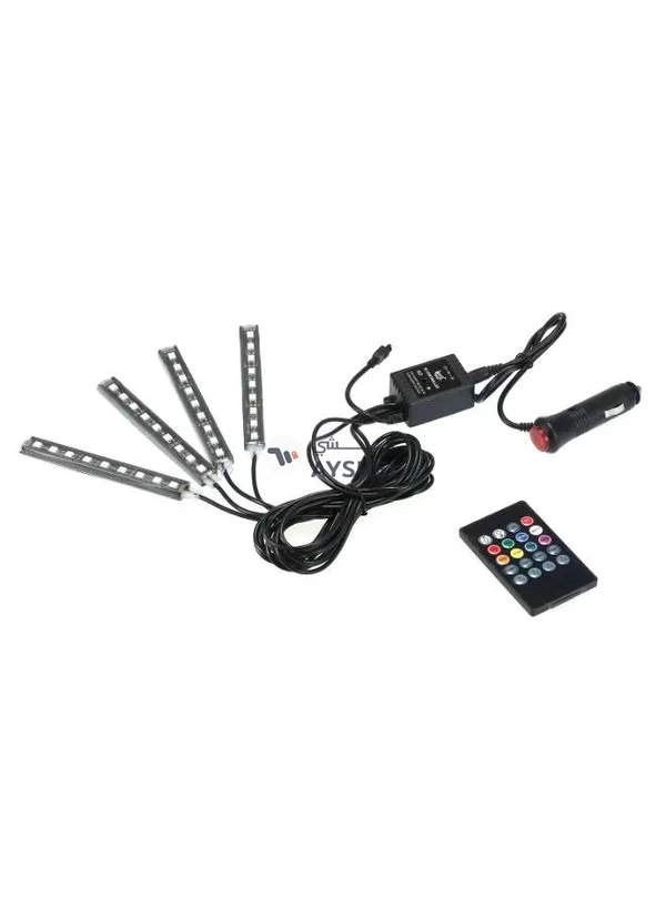 Generic 4-In-1 Car Interior Decoration Neon Light With Remote Control