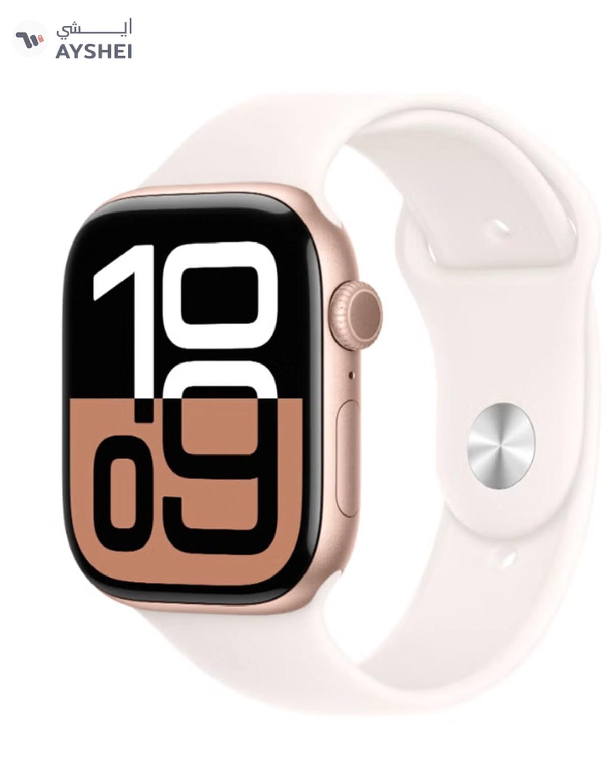 Apple Watch Series 10 GPS + Cellular 46mm Rose Gold Aluminium Case With Light Blush Sport Band-0-portrait