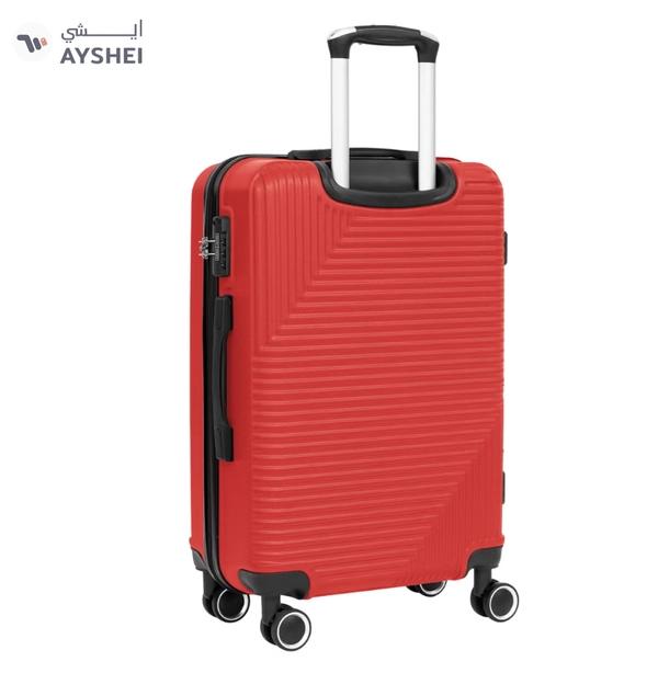 PARAJOHN ABS Material 3-Piece Hardsided Luggage Set | 4-Wheel Spinner Trolley | Small (10kg), Medium (20kg), Large (30kg)Red