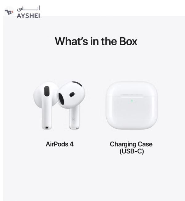 Apple AirPods 4 Wireless Earbuds, Bluetooth Headphones, Personalized Spatial Audio, Sweat and Water Resistant