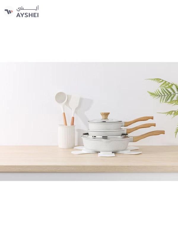 Sensarte Ceramic Cookware Sets, Pots And Pans Set Non Stick, 17-Piece Induction Cookware, Non Toxic