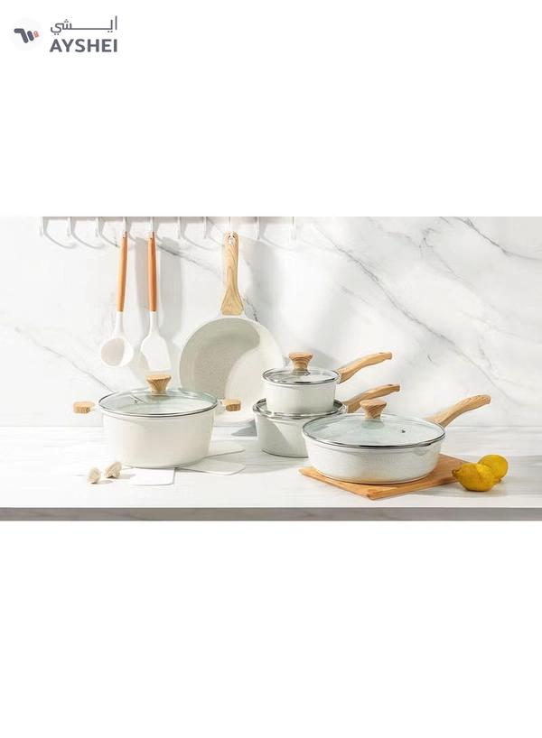 Sensarte Ceramic Cookware Sets, Pots And Pans Set Non Stick, 17-Piece Induction Cookware, Non Toxic