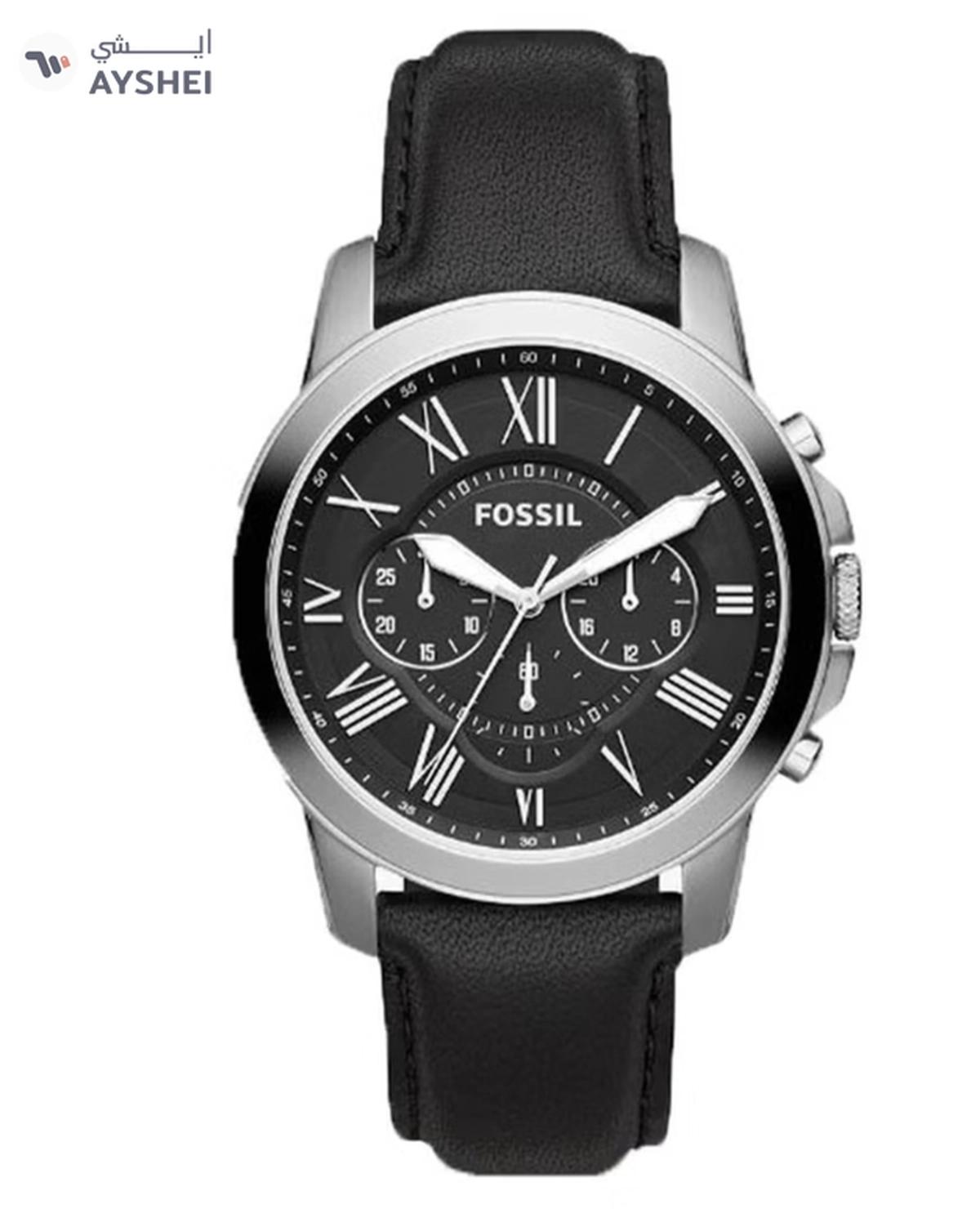 Fossil Men's Leather Chronograph Wrist Watch FS4812IE - 48 mm - Black-0-portrait