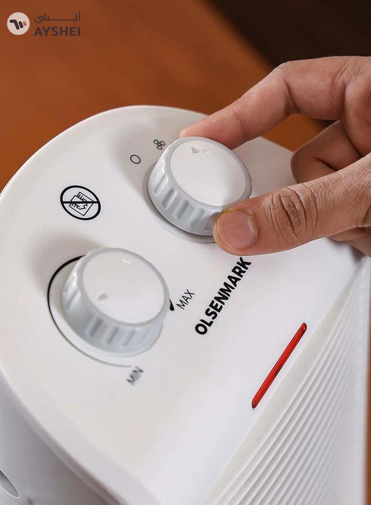 Olsenmark Electric Fan Heater With Overheat Protection 2000 W OMFH1637B White-2-2