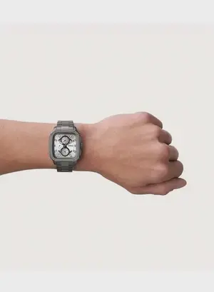 Fossil Men's Inscription Rectangle Shape Stainless Steel Chronograph Wrist Watch BQ2657 - 42mm - Grey